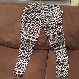 Black and white joggers